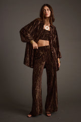 Rhea Espresso Velvet Trousers