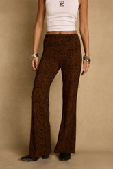 Silver Springs Cognac Zebra Flare Pants