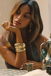 Runyon Set of 2 Gold Cuff Bangles