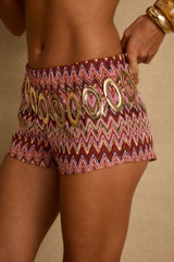 Rioja Pink Crochet Micro Shorts