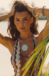 Rivers Silver Textured Pendant Necklace