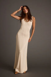Rowan Cream Cable Knit Maxi Dress