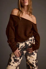 Margot Cinnamon Asymmetrical Sweater