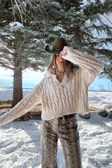 Riverstone Cream Cableknit Sweater