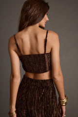 Rhea Espresso Velvet Crop Top