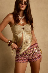 Rioja Pink Crochet Micro Shorts